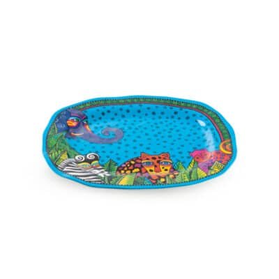 Oval Tray L.B. Jungle Azure 31x26 cm