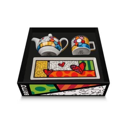 Set Teapot-Cappuccino Cup Flower-Tray