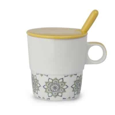 Cup With Spoon Yellow Infusion Tea for two 330 ml
