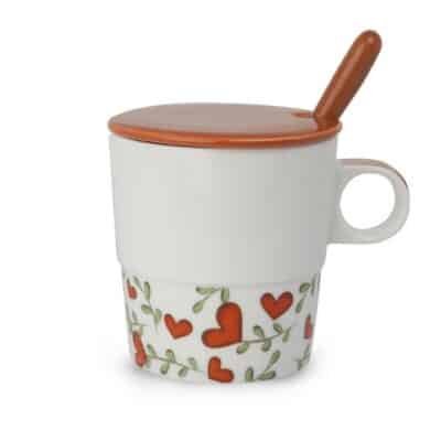 Cup With Spoon Red Infusion Tea for two 330 ml