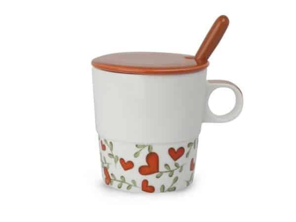 Cup With Spoon Red Infusion Tea for two 330 ml