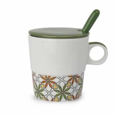 Cup With Spoon Dark Green Infusion Tea for two 330 ml
