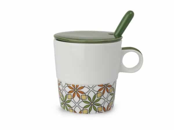 Cup With Spoon Dark Green Infusion Tea for two 330 ml