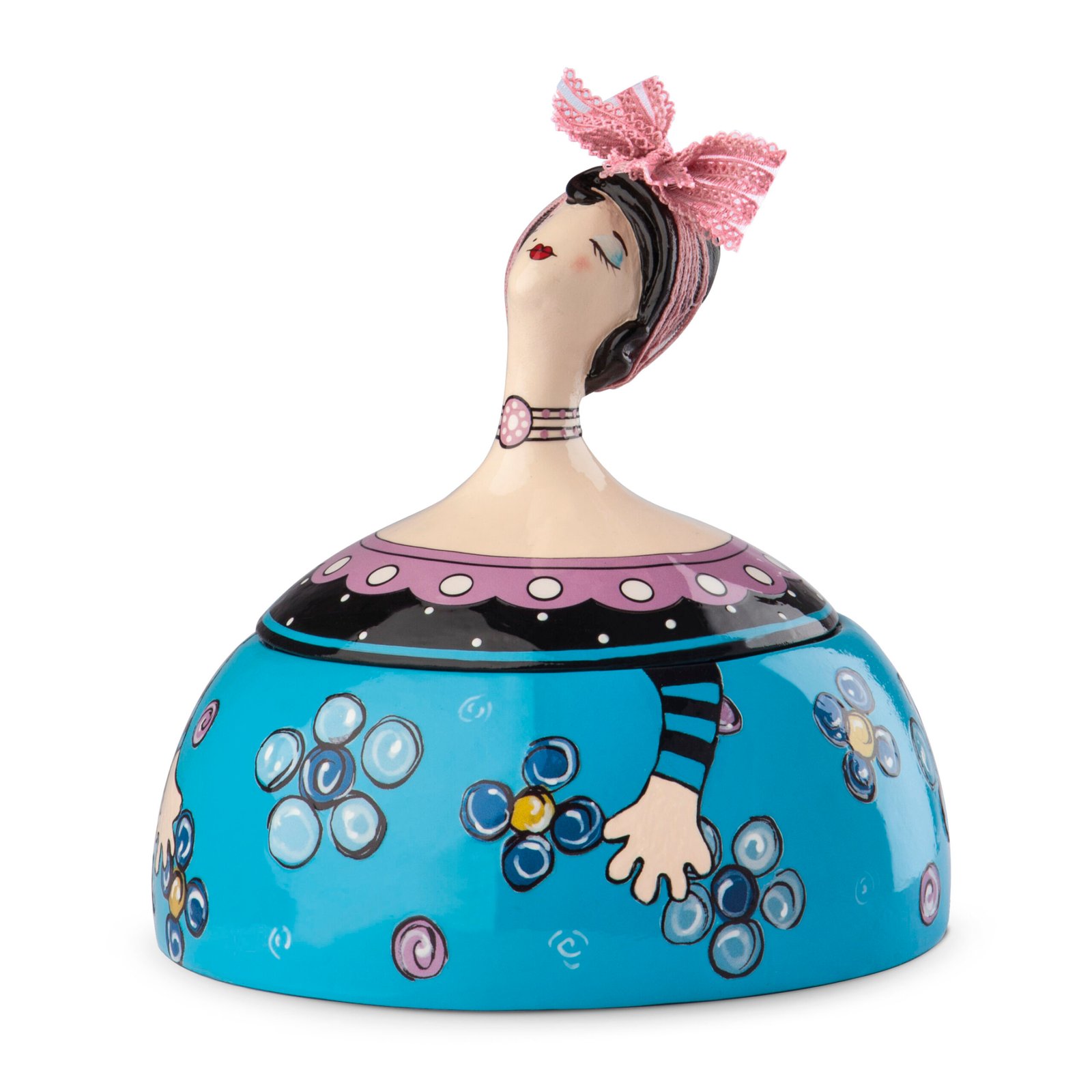 Set 2 Pcs Jewelry Box Azzurro Set Le Pupazze 18x18 cm