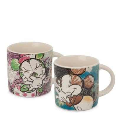 Set 2 Mini Mugs M&M Color Fun Turquoise/Purple 90 ml