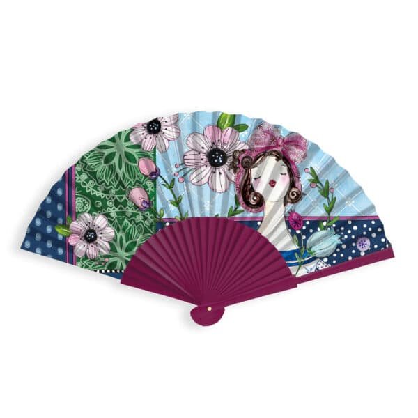 Set 4 Fans Le Pupazze Azure 41x23 cm