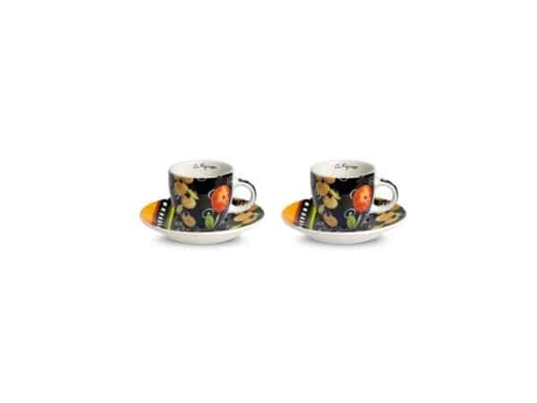 Set 2 Espresso Cup Le Pupazze Black 100 ml