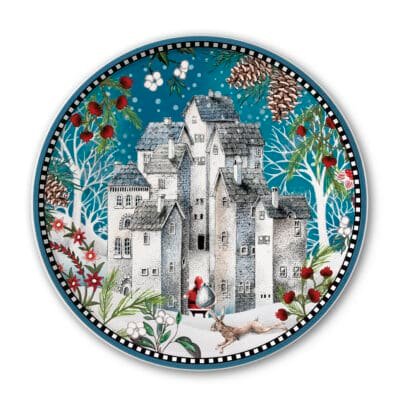 Round Serving Plate Christmas Landscape 31 cm