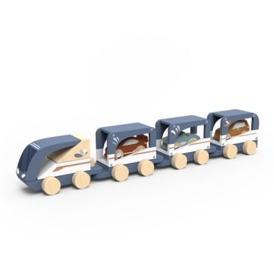 Ξύλινο Εμπορικό τρένο με 3 οχήματα 45,5x7x8 cm