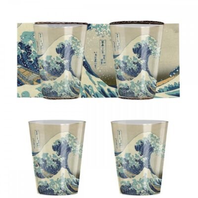 Σετ 2 Σφηνάκια "Vague" Hokusai 90 ml 6,5x13 cm