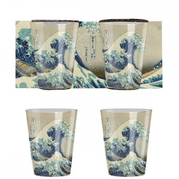 Σετ 2 Σφηνάκια "Vague" Hokusai 90 ml 6,5x13 cm