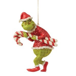 Grinch Stealing Candy Canes Hanging Ornament 12cm