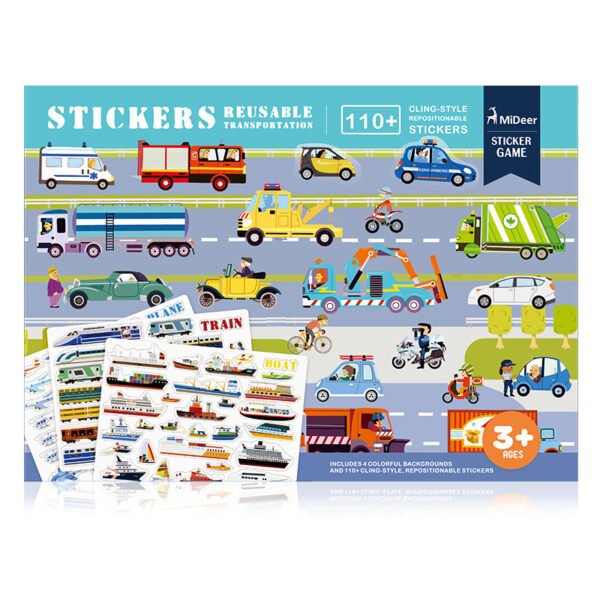 Reusable Stickers -transportation 110+pcs