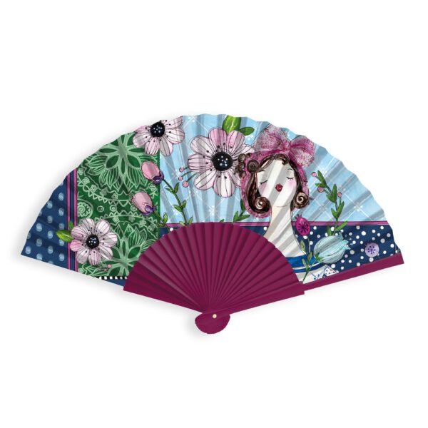 Set 4 Fans Le Pupazze Azure 41x23 cm