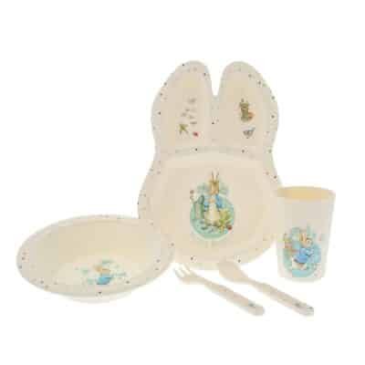 Peter Rabbit™ Dinner Set (Plate:25,5 cm, Bowl:16,5 cm, Cup:6,5 cm, Fork and Spoon:14 cm)