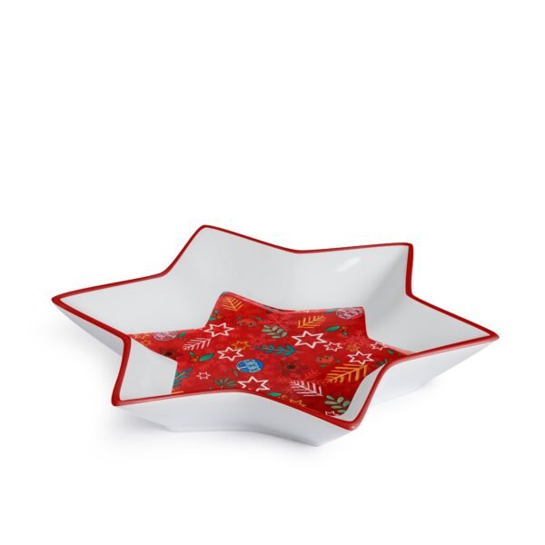 Tray Christmas Star Red 21x22 cm