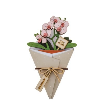 New Home 3D Flower Figurine Card 8,5 cm