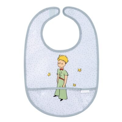 Σαλιάρα Βαμβακερή Επενδεδυμένη Με PVC Μπλε Petit Prince 25,5x17 cm