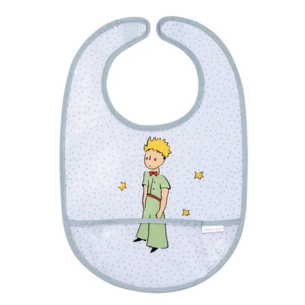 Σαλιάρα Βαμβακερή Επενδεδυμένη Με PVC Μπλε Petit Prince 25,5x17 cm