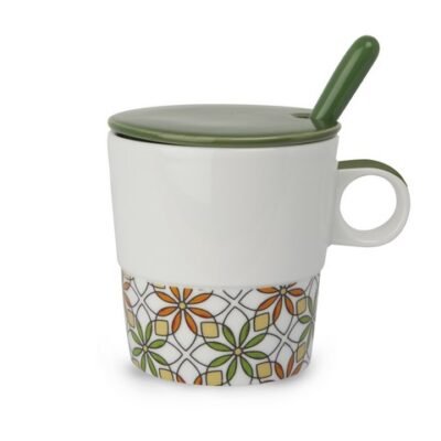 Cup With Spoon Dark Green Infusion Tea for two 330 ml