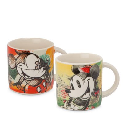 Set 2 Mini Mugs M&M Color Fun Green/Red 90 ml