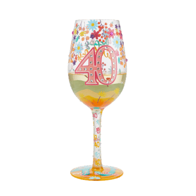 Happy 40th Birthday Wine Glass 22,5 cm