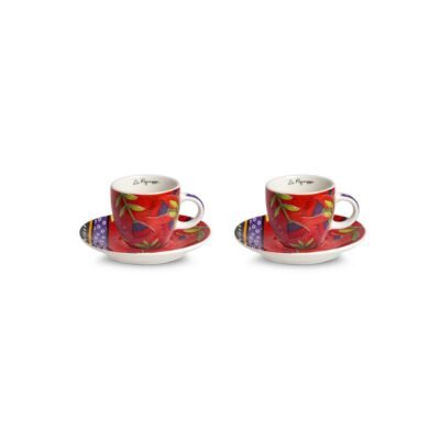 Set 2 Espresso Cup Le Pupazze Red 100 ml