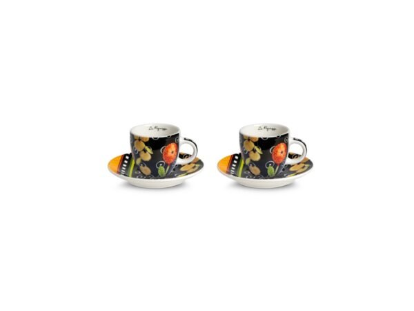 Set 2 Espresso Cup Le Pupazze Black 100 ml