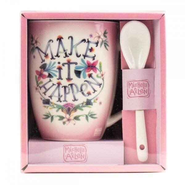 Κούπα Με Κουταλάκι Make It Happen 300 ml 13x12 cm