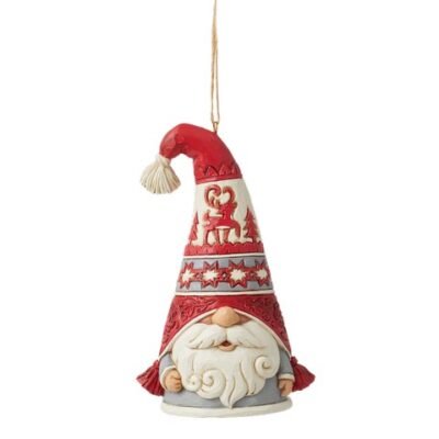 Gnome in Reindeer Hat Hanging Ornament 11 cm