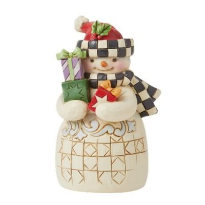 Snowman Mini with Scarf, Hat & Gifts Figurine 9 cm