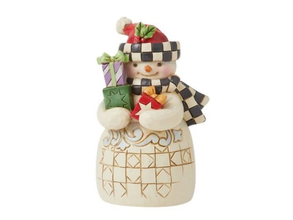 Snowman Mini with Scarf, Hat & Gifts Figurine 9 cm