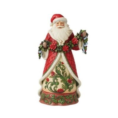 12th Annual Santa with Garland Figurine 31 cm