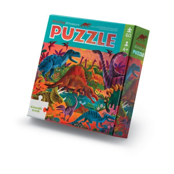 60-pc Foil Puzzle Dazzling Dinosaurs