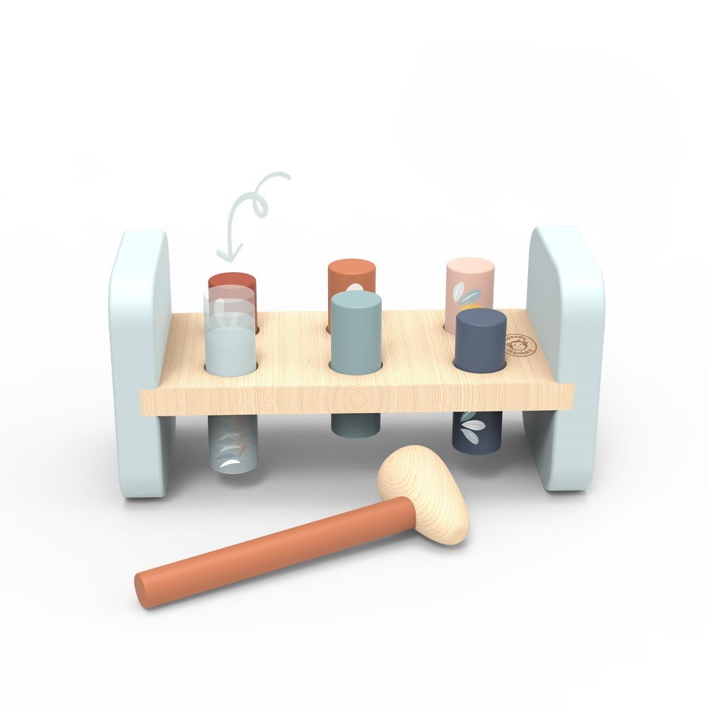 Ξύλινος Πάγκος αντιστοίχισης με σφυρί 23,7x11x9,5cm