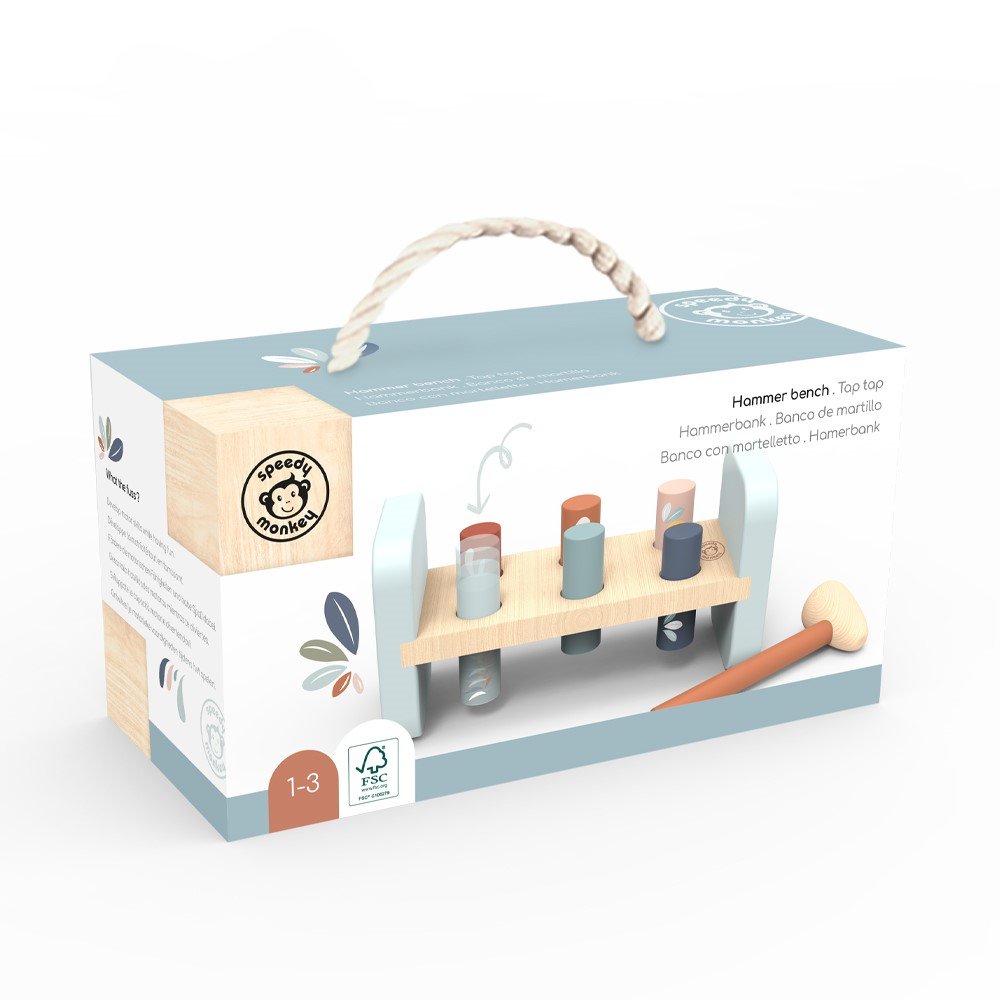 Ξύλινος Πάγκος αντιστοίχισης με σφυρί 23,7x11x9,5cm - Image 2