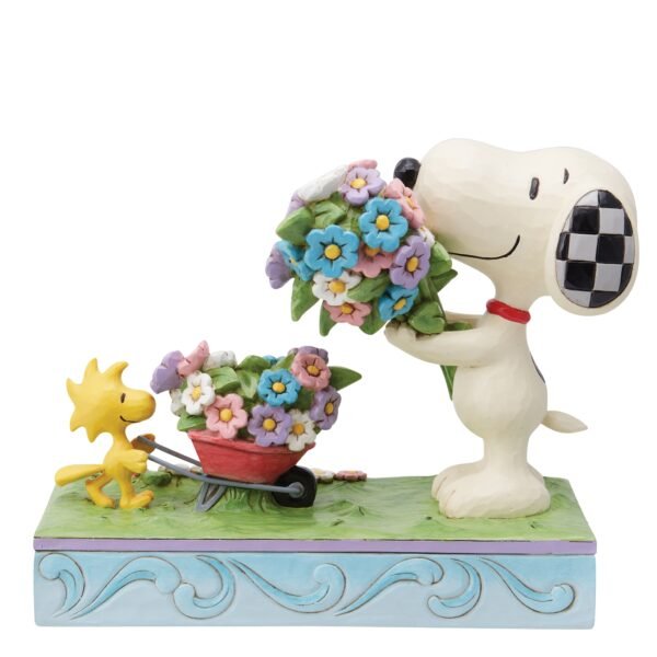Fresh Picked Blooms (Snoopy & Woodstock Picking Flowers & Pushing a Wheelbarrow Figurine) 15,5 cm - Image 2