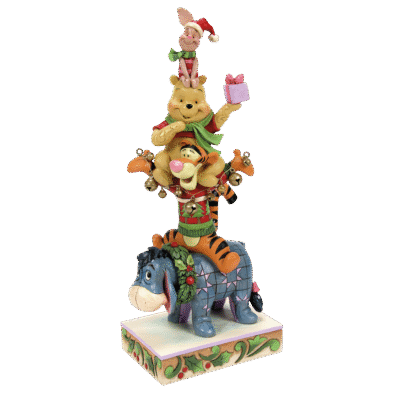Friendships & Festivities (Stacked Pooh & Friends Christmas Figurine) 25 cm