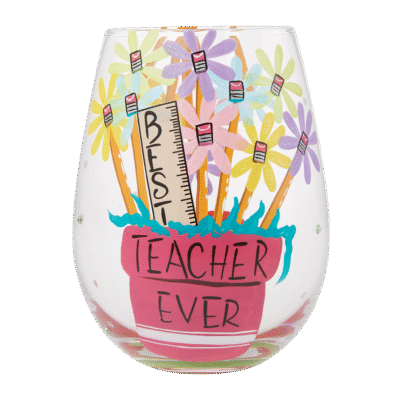 Best Teacher Ever Glass 12,5 cm