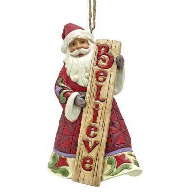 Santa with Porch Board Hanging Ornament 11 cm