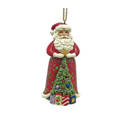 Santa with Tree Skirt Hanging Ornament 11,5 cm