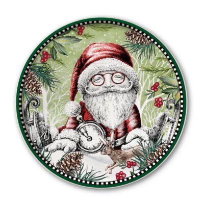 Round Serving Plate Christmas Santa Claus 31 cm