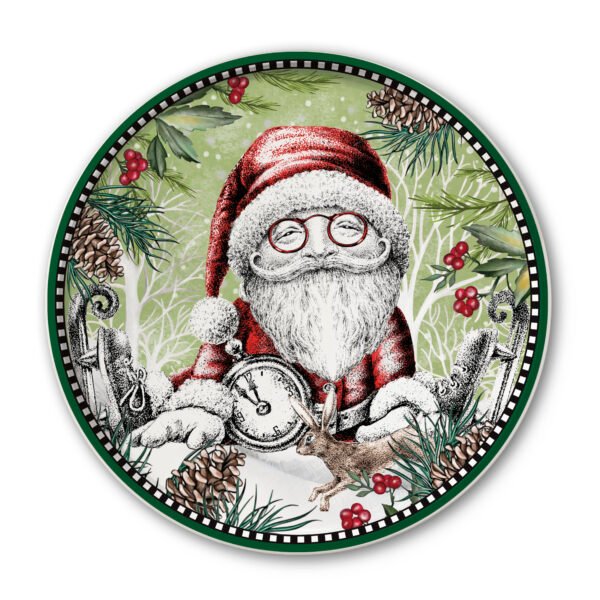 Round Serving Plate Christmas Santa Claus 31 cm
