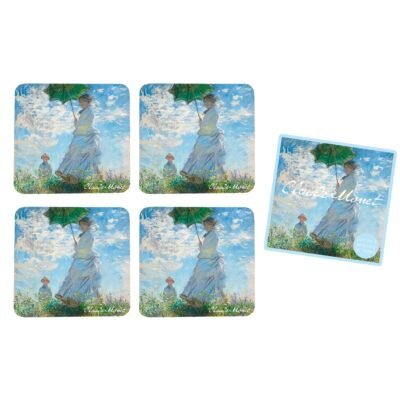 Σετ 4 Σουβέρ "La Promenade" Monet 10x10 cm
