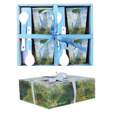 Σετ 4 Κούπες Espresso Με Κουταλάκια "La Promenade" Monet 90 ml 8 cm