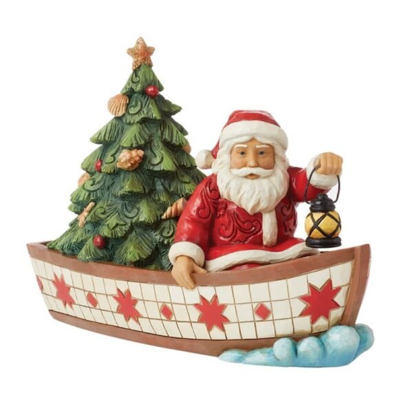 Seas of Giving (Santa in Boat with Tree Figurine) 17 cm - Image 3