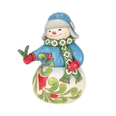 Wishing You a Cozy Christmas (Snowman with Evergreen Sprig) 14,5 cm