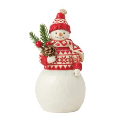 An Evergreen Twist (Nordic Noel Snowman with Evergreen Spring) 16 cm
