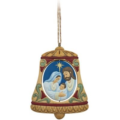 Rotating Holy Family in Bell Hanging Ornament 12 cm