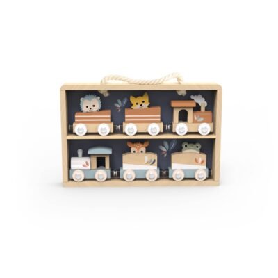 Συλλογή 6 Ξύλινων Τρένων 27,8x3,6x18 cm